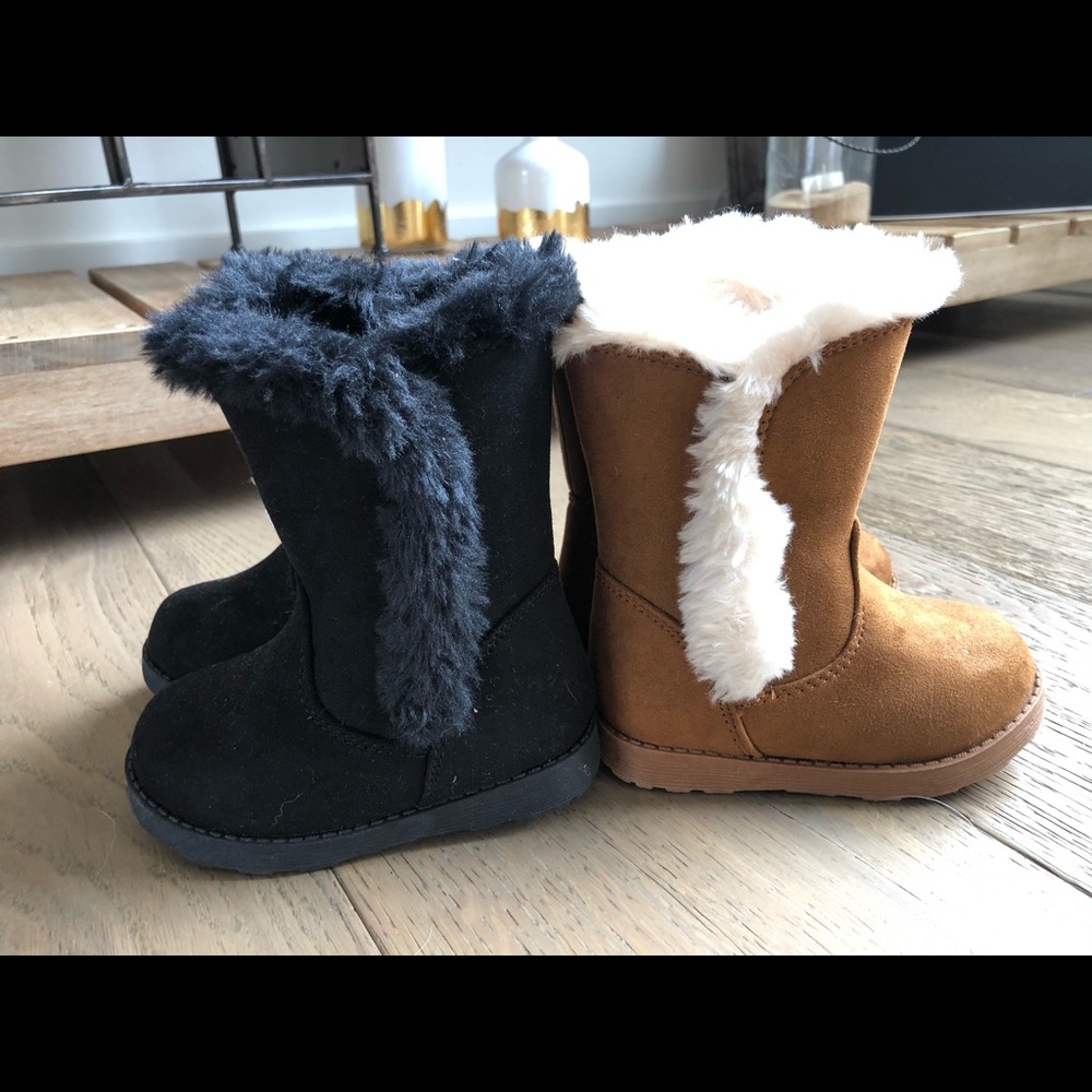 Toddler Girl Boots SZ 5 - 2 Pair Black & Camel